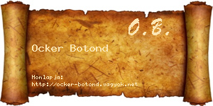 Ocker Botond névjegykártya